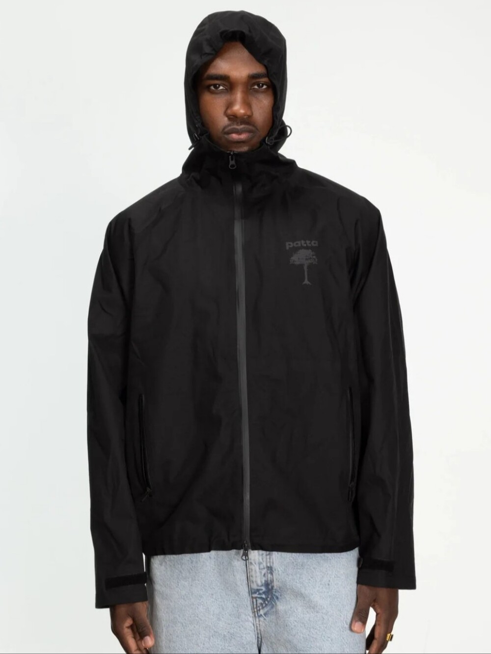 Patta 3M Reflective Black Waterproof Rain Jacket Mens Size XL